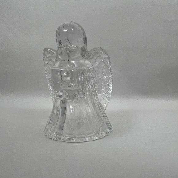 Christmas Other - Small Glass Angel Clear Candle Holder Elegant Christmas Decorative Figurine